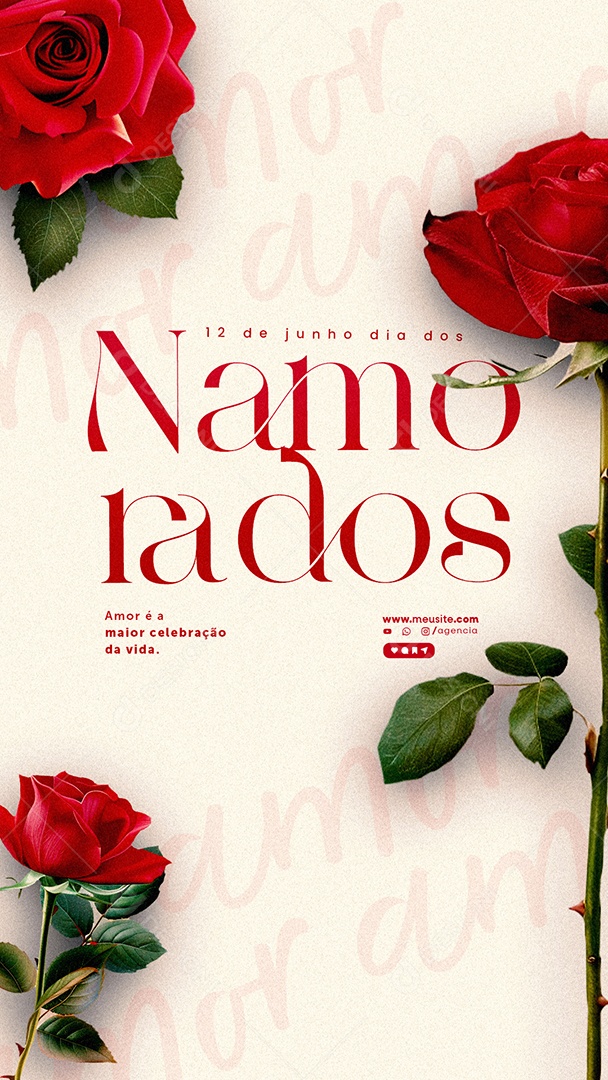 Story Dia dos Namorados 12 de Junho Amor é Maio Celebração da Vida Social Media PSD Editável