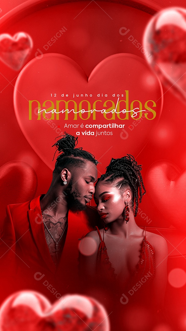 Story Dia dos Namorados 12 de Junho Amar é Compartilhar a Vida Social Media PSD Editável