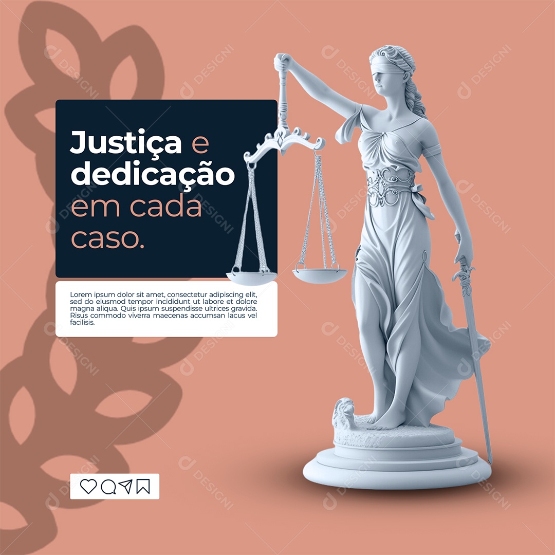 Advocacia Justiça e Dedicação Social Media PSD Editável