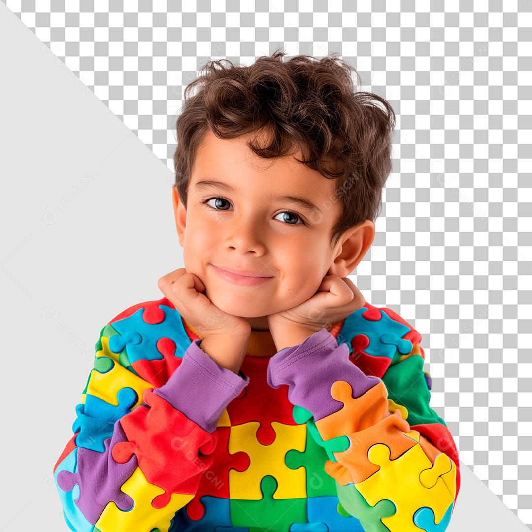 Garitinho Elemento 3D de Abril Azul para Composição PSD