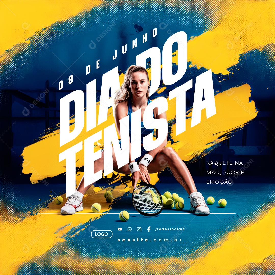 Dia do Tenista 09 de Junho Social Media PSD Editável