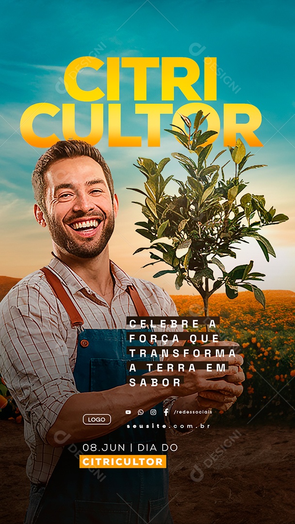 Story Dia do Citricultor 08 De Junho Celebre a Força Social Media PSD Editável