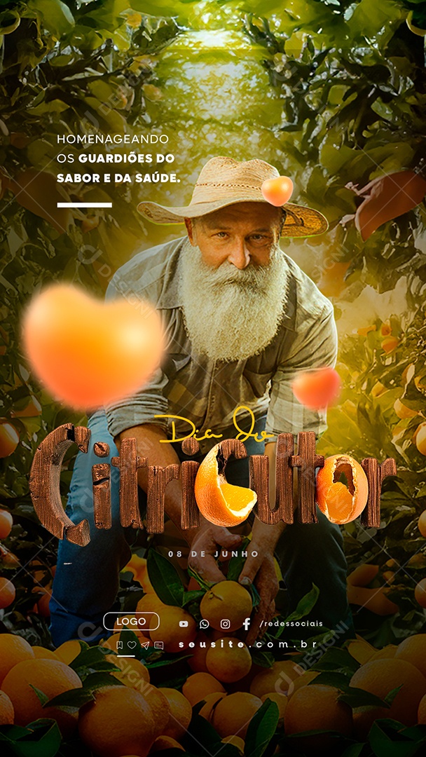 Story Dia do Citricultor 08 De Junho Homenageando os Guardiões Social Media PSD Editável