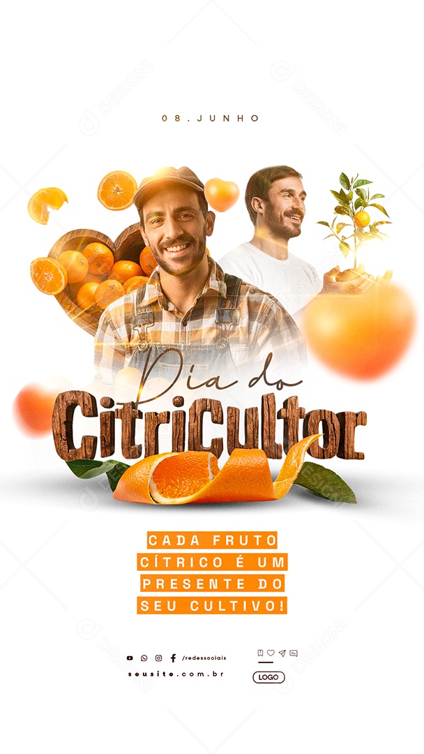 Story Dia do Citricultor 08 De Junho Cada Fruto Cítrico Social Media PSD Editável