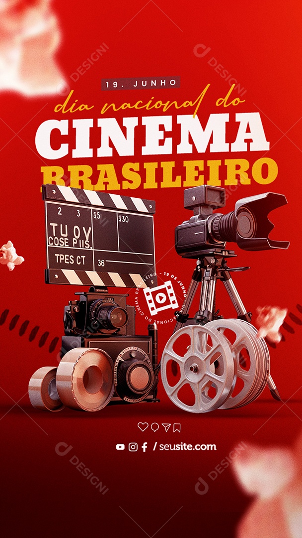 Story Dia do Cinema Brasileiro 19 de Junho Social Media PSD Editável