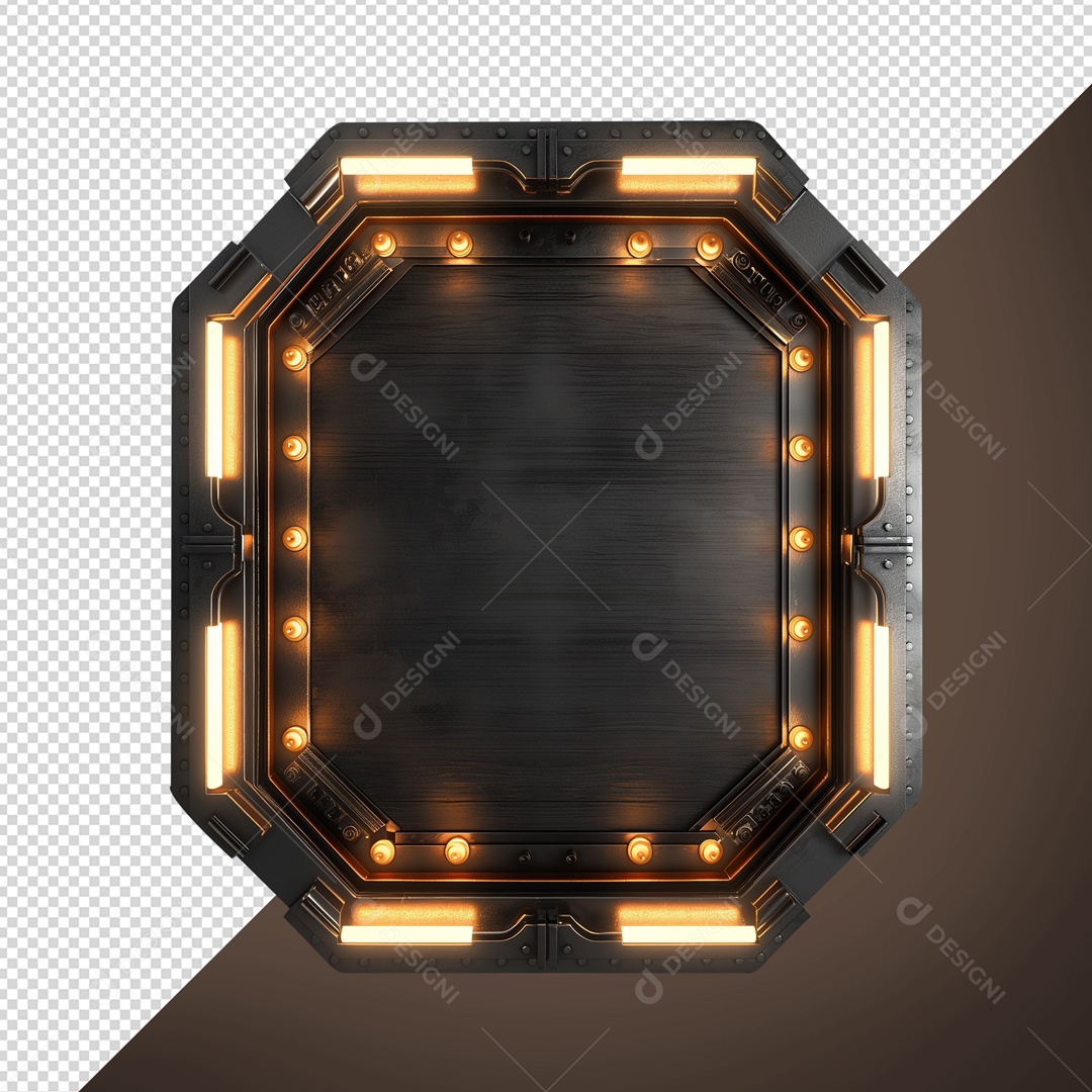 Elemento Placa de Metal Com Luzes