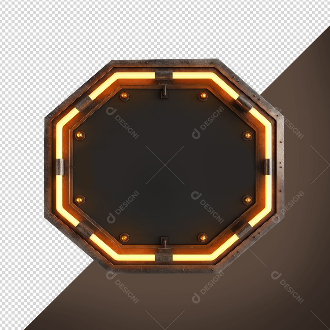 Elemento Placa de Metal Com Luzes