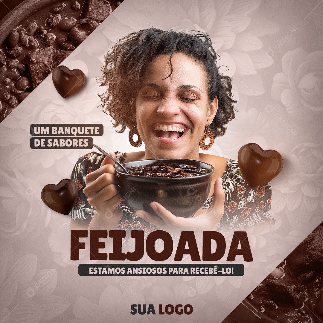 Social Media Feijoada Em Banquete de Sabores PSD Editável