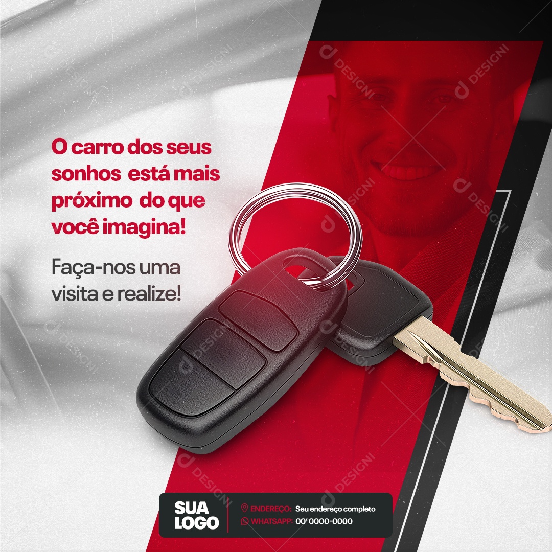 Social Media Concessionária o Carro dos Seus Sonhos PSD Editável