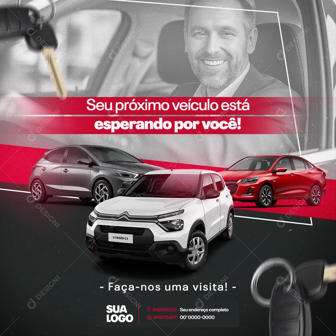 Social Media Concessionária Esperando por Você PSD Editável