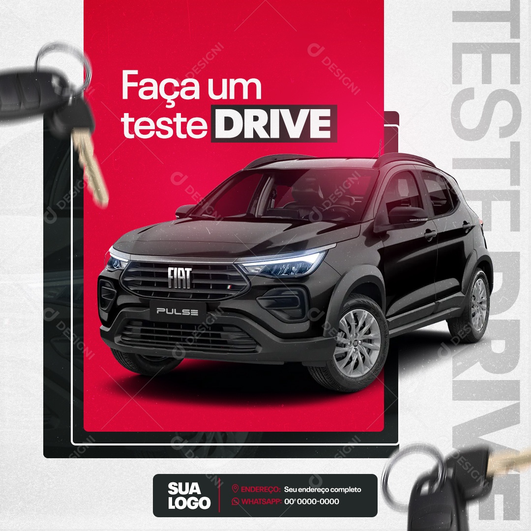Social Media Concessionária Faça um Teste Drive PSD Editável