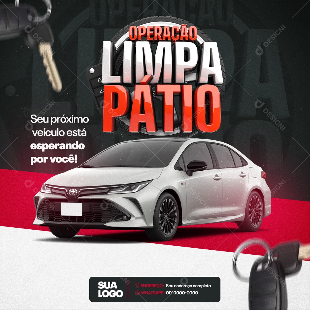 Social Media Concessionária Operação Limpa Pátio PSD Editável