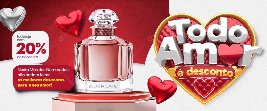 Social Media Banner Dia dos Namorados Todo Amor PSD Editável