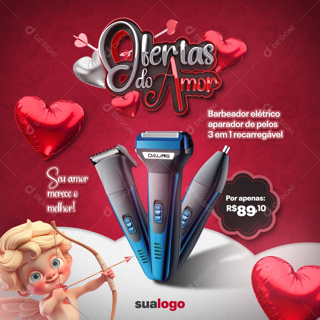 Social Media Ofertas do Amor PSD Editável