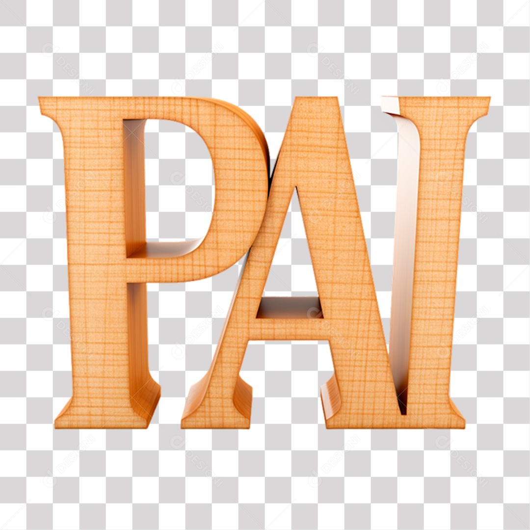 Pai Texto 3D para Composição PNG Transparente