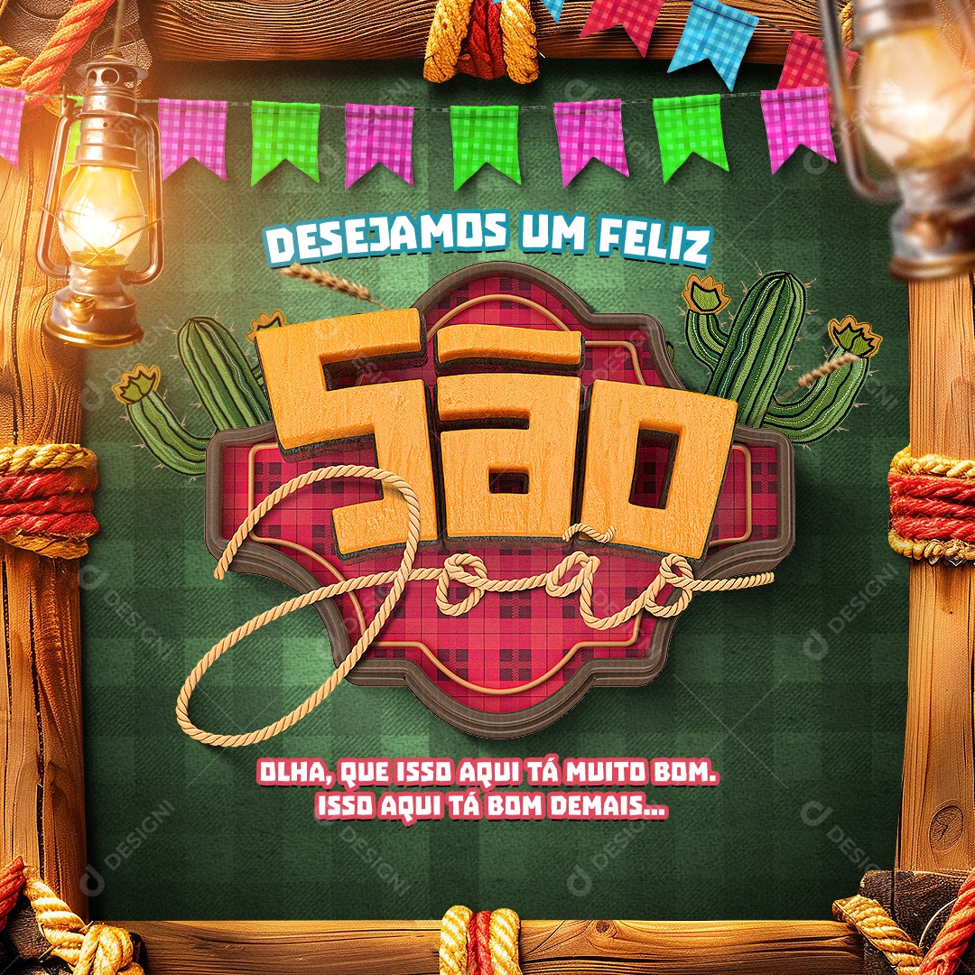 Social Media Desejamos um Feliz São João Social Media PSD Editável