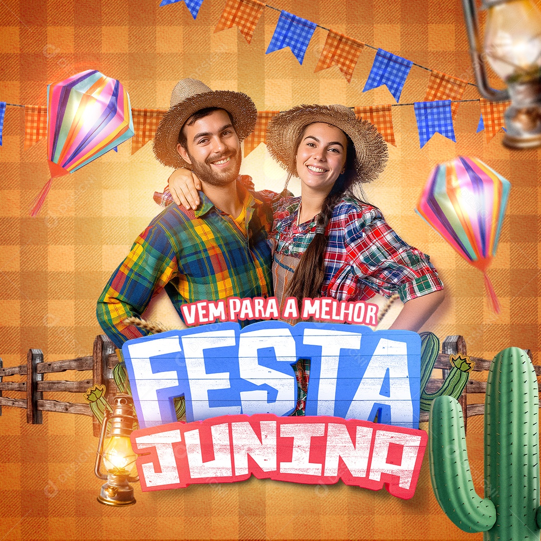 Social Media Vem Para a Melhor Festa Junina Social Media PSD Editável