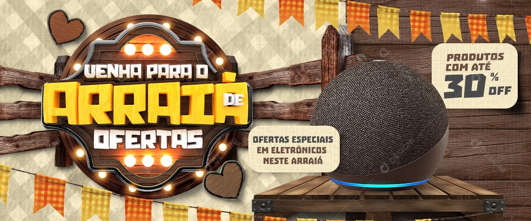 Social Media Venha Para o Arraiá de Ofertas PSD Editável