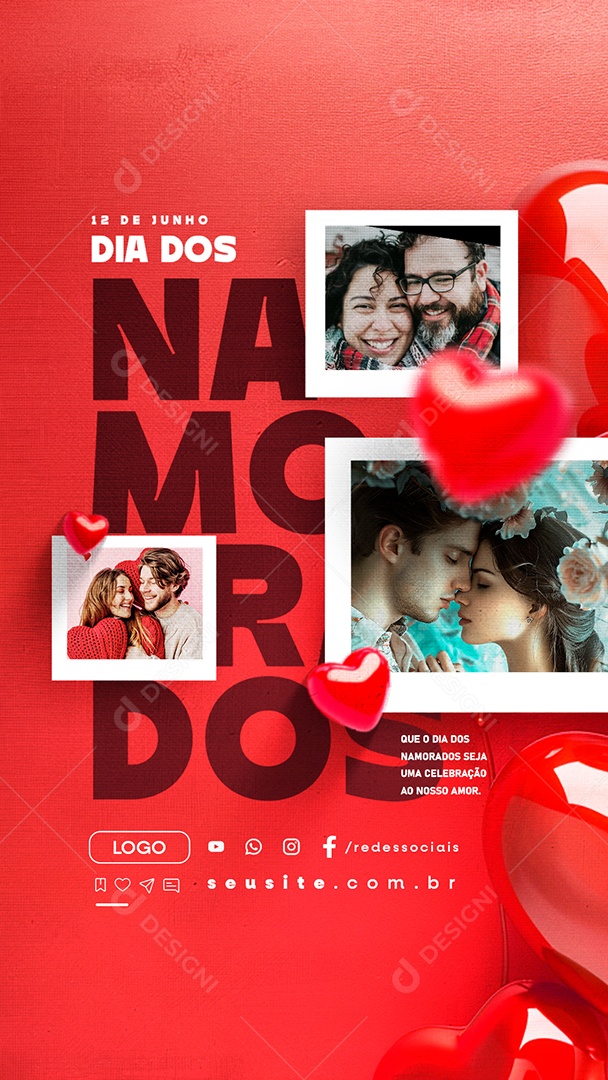 Story Dia dos Namorados 12 de Junho Seja uma Celebração ao Nosso Amor Social Media PSD Editável