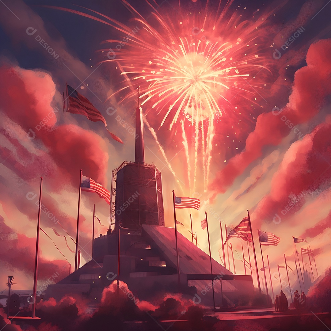 4 de julho fundo abstrato