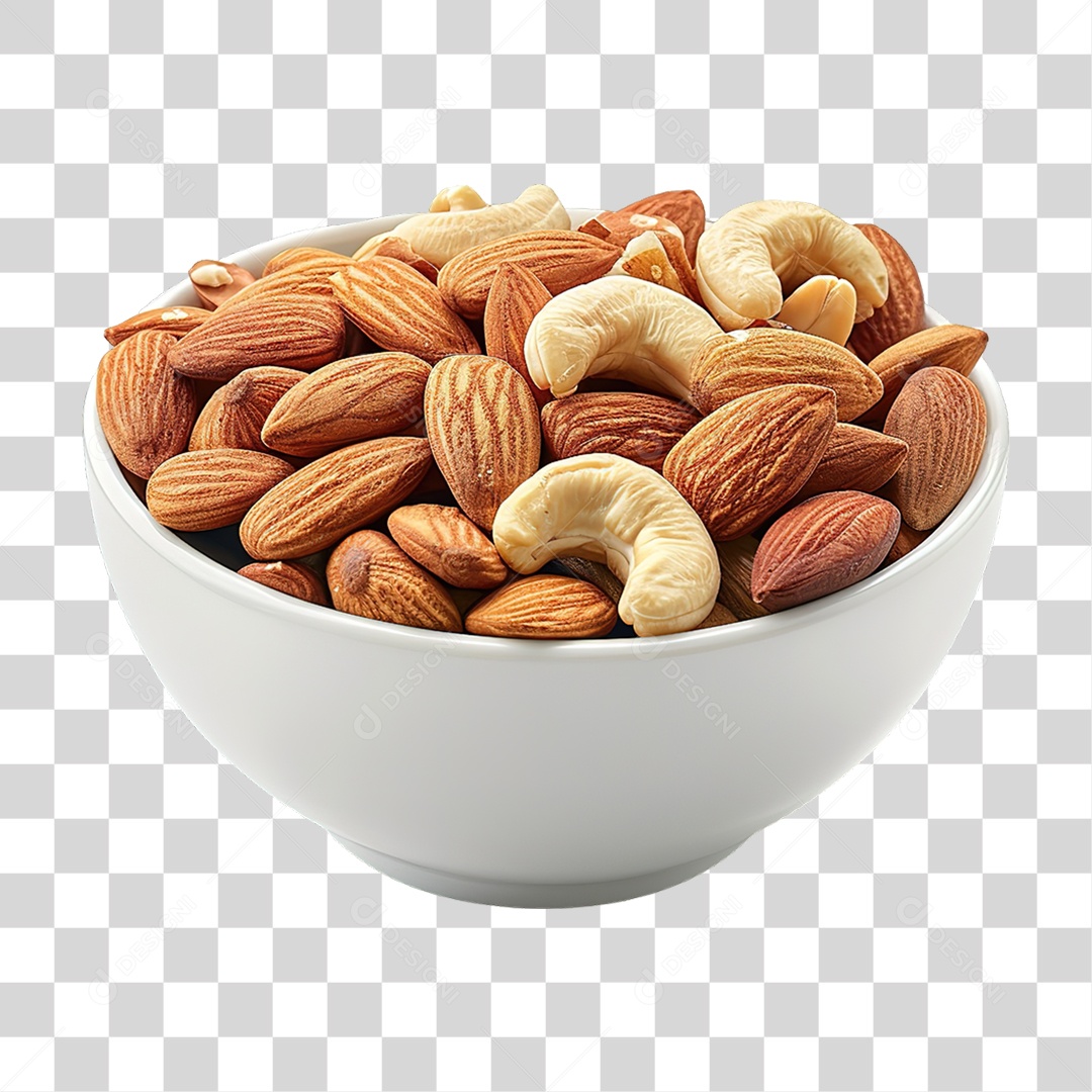 Vasilha com Castanhas PNG Transparente