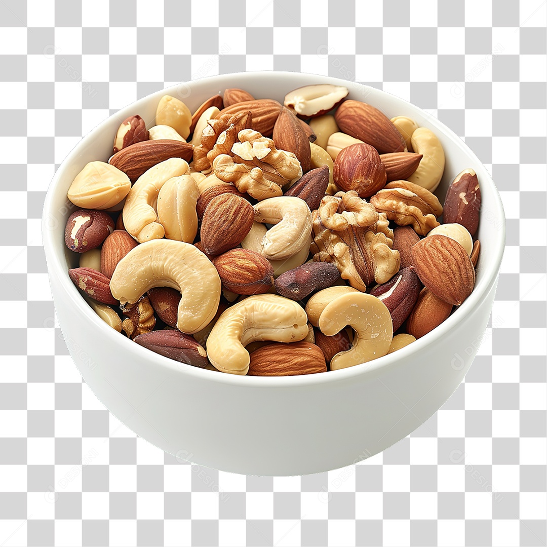 Vasilha com Castanhas PNG Transparente