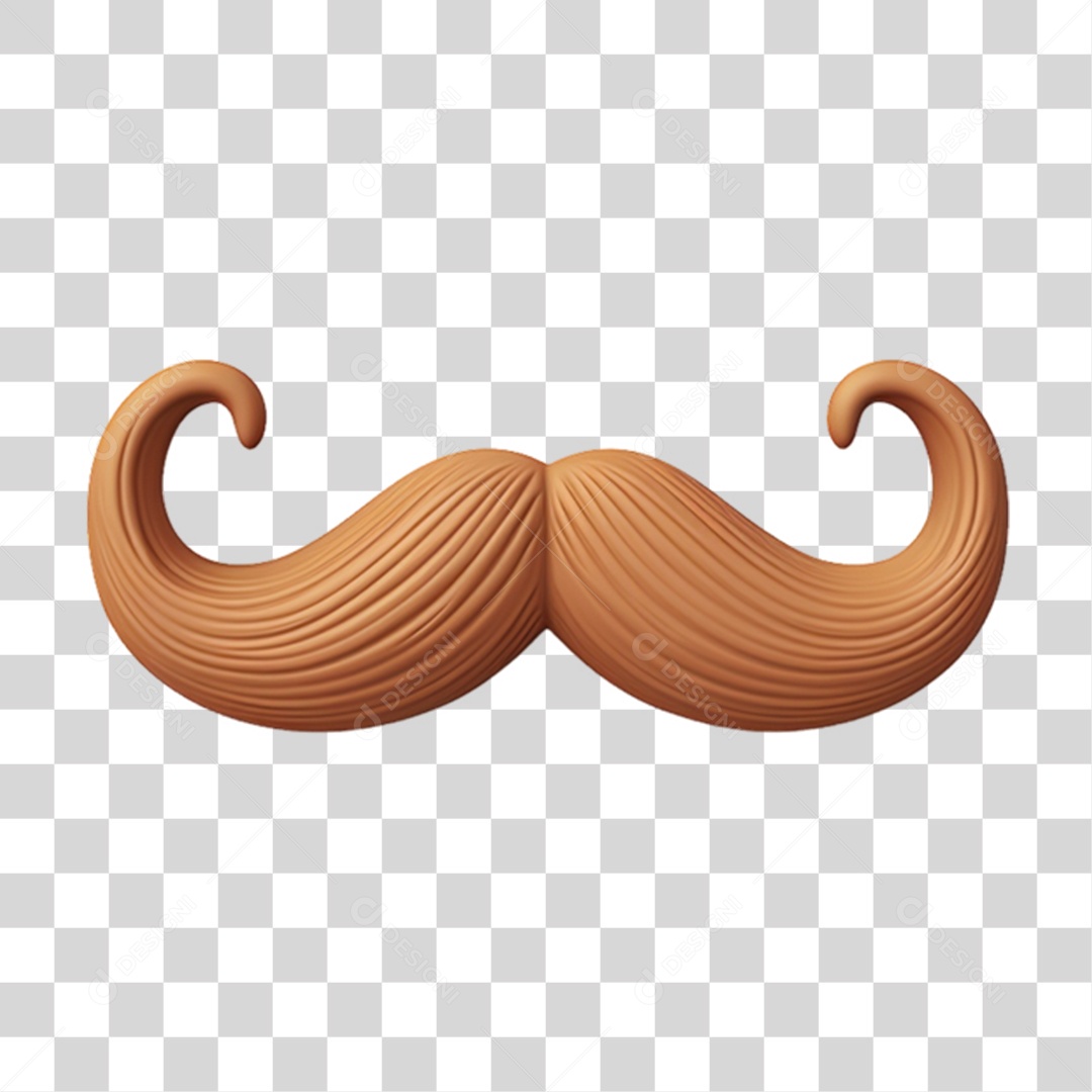 Elemento 3D Bigode PNG Transparente