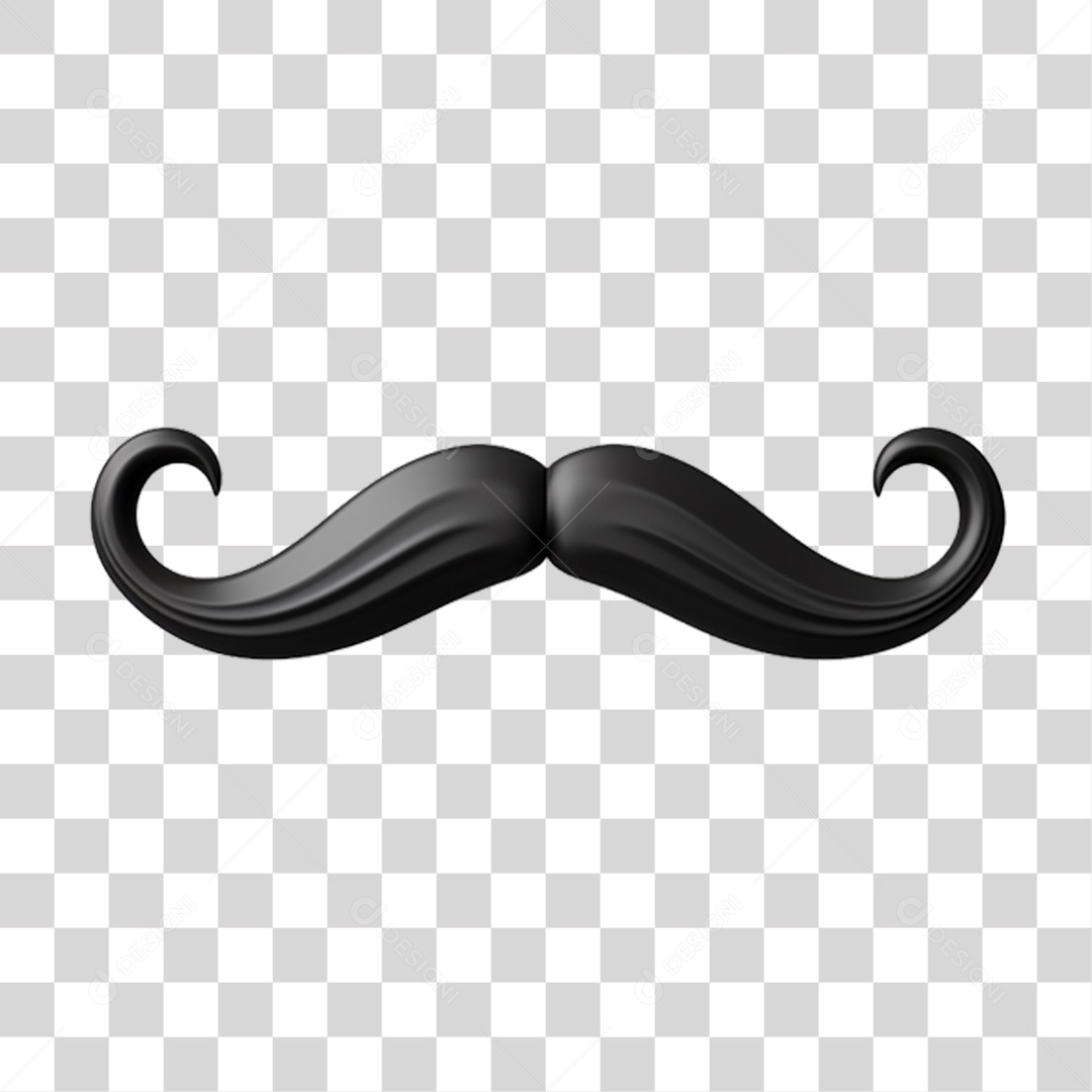 Elemento 3D Bigode PNG Transparente