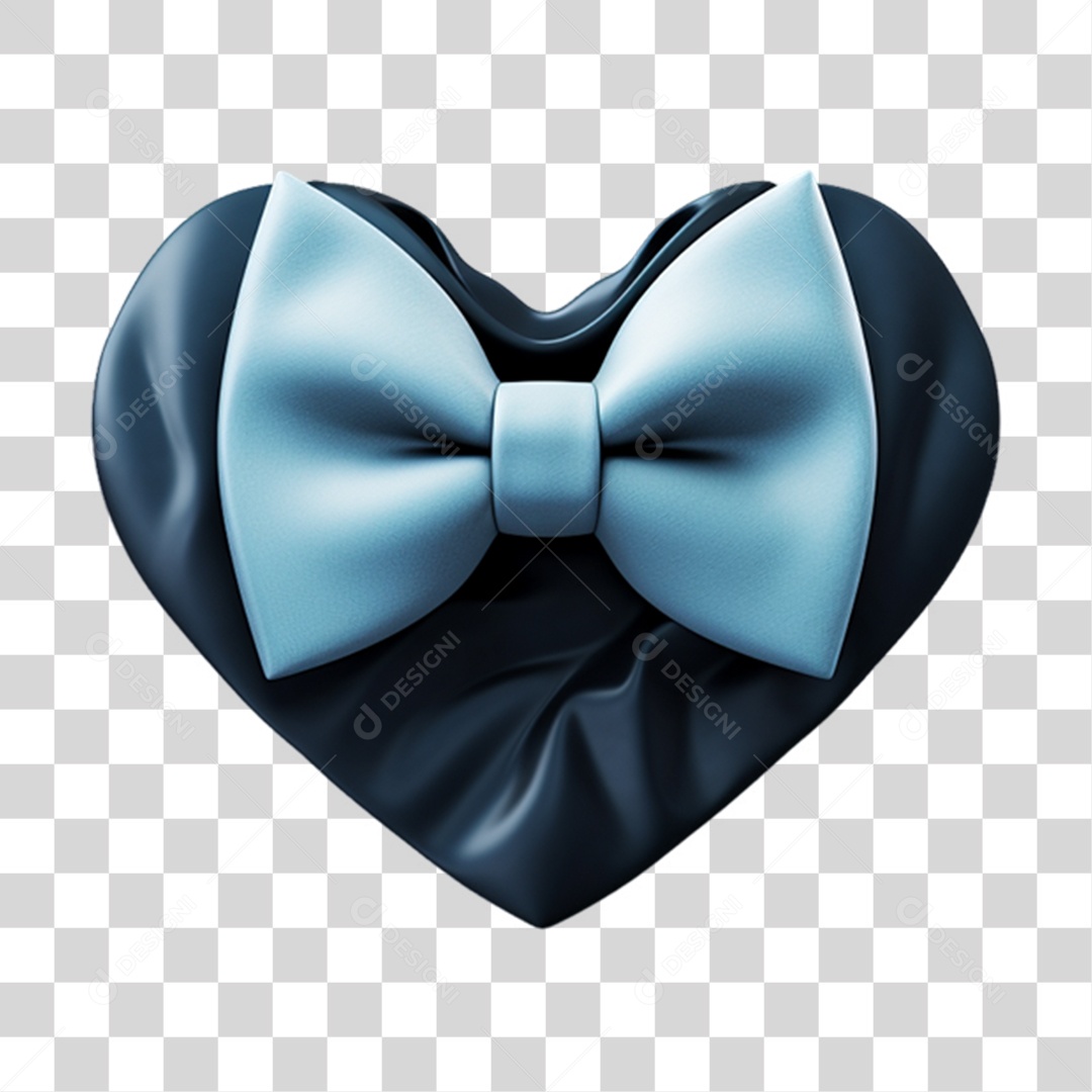 Coração Xadrez com Gravata PNG Transparente