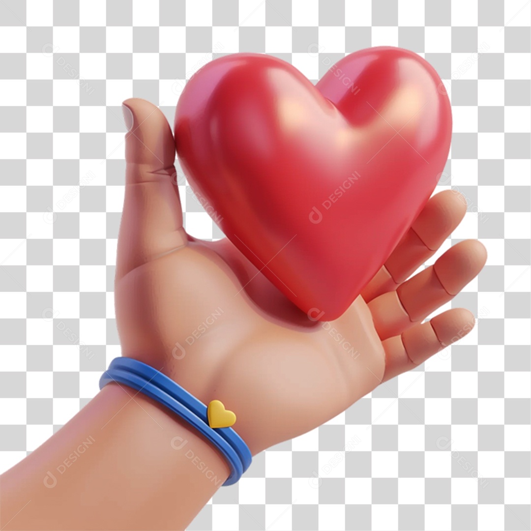 Mão Segurando Coração PNG Transparente
