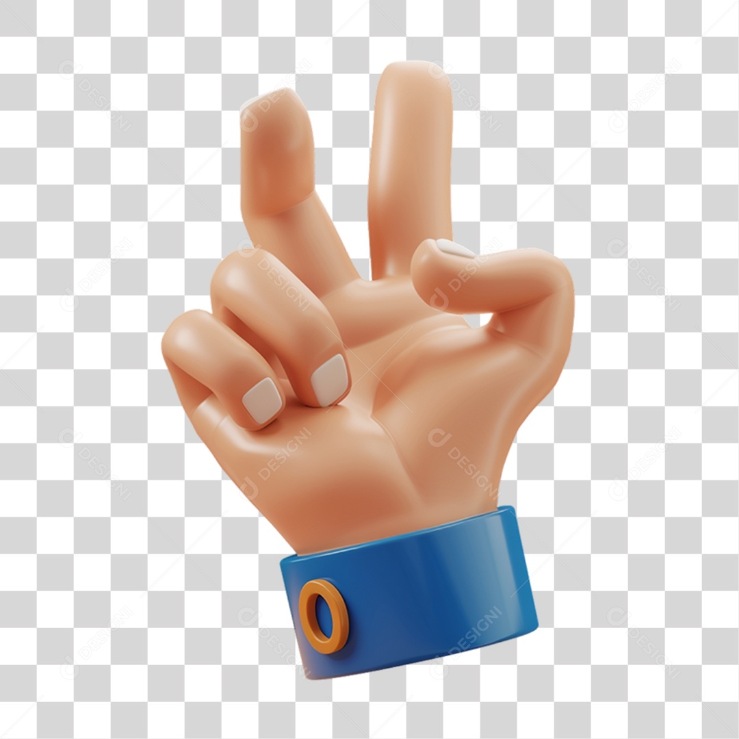 Elemento 3D Mão PNG Transparente