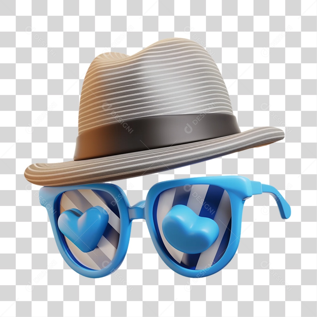 Óculos com Chapéu PNG Transparente