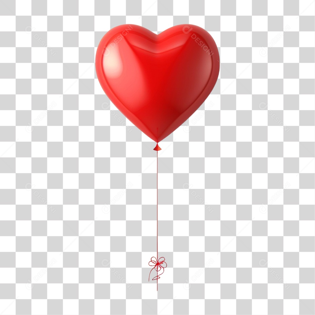 Elemento 3D Balões de Coração PNG Transparente