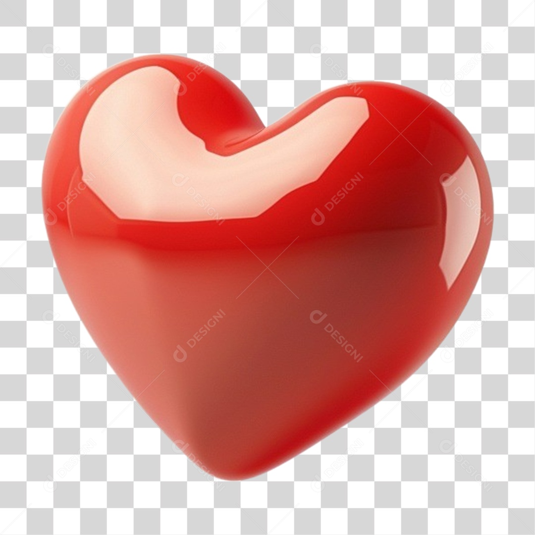 Elemento 3D Coração PNG Transparente