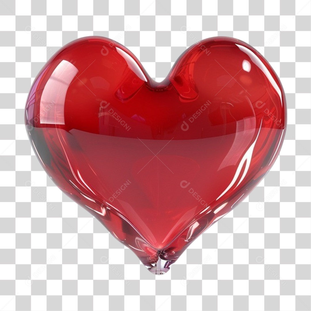 Elemento 3D Balões de Coração PNG Transparente