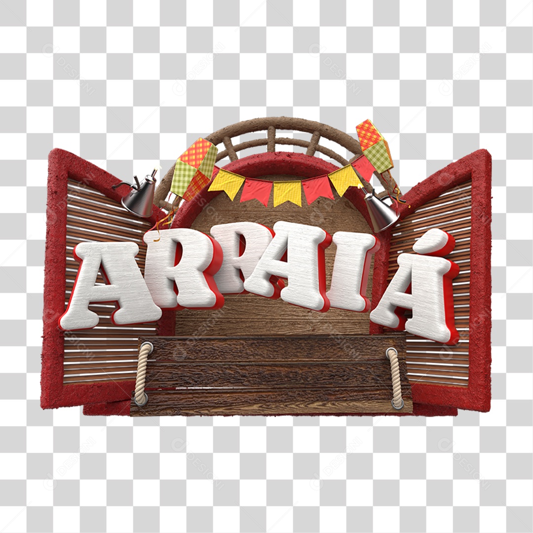 Selo 3D Arraiá PNG Transparente