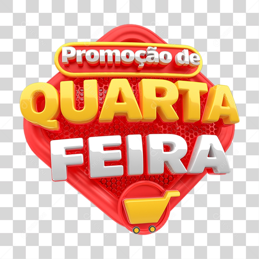 Selo 3D Promoção de Quarta Feira PNG Transparente
