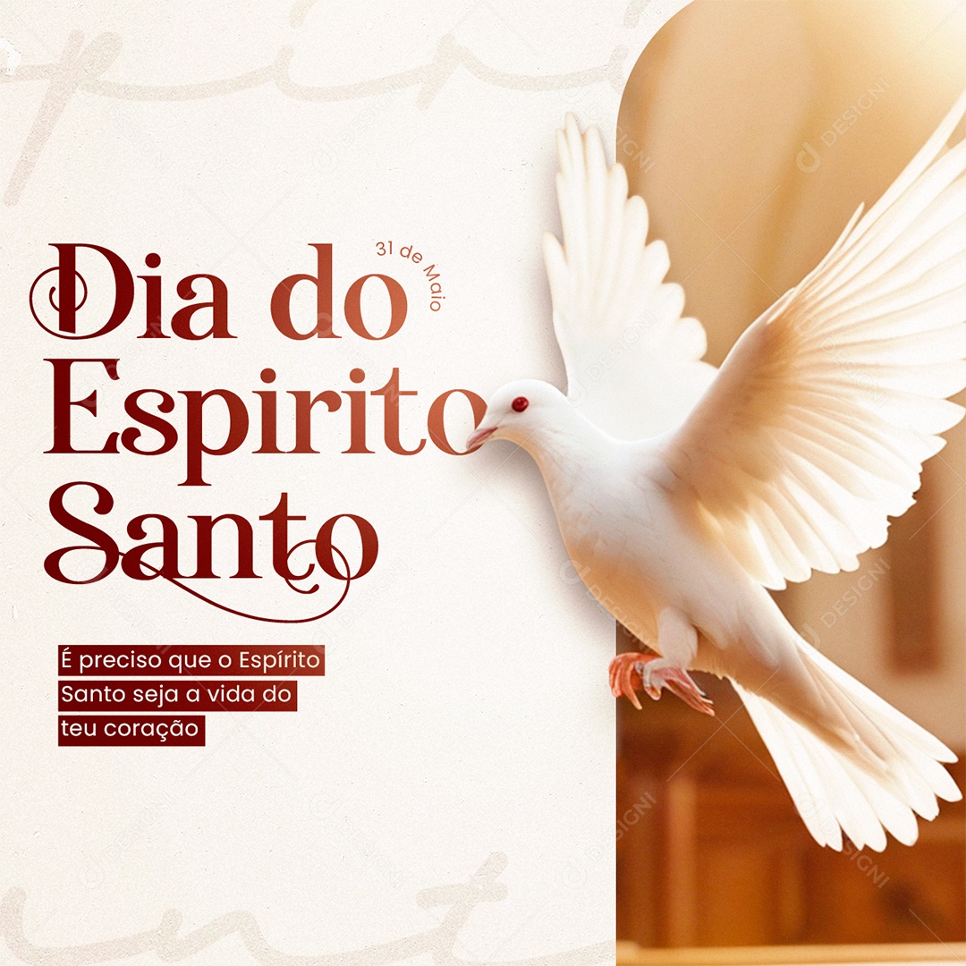 Dia do Espirito Santo 31 de Maio Social Media PSD Editável