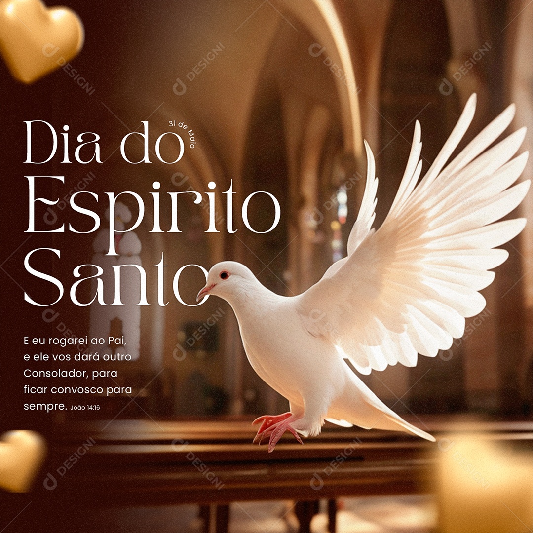 Dia do Espirito Santo 31 de Maio Social Media PSD Editável