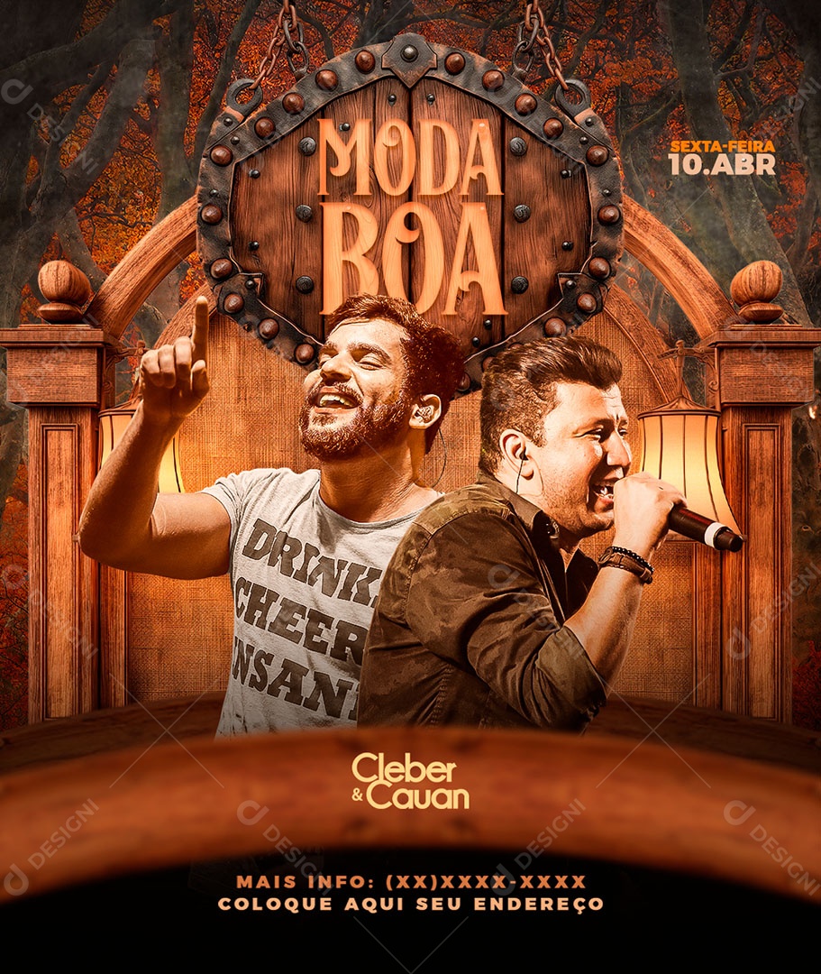Flyer Moda Boa Cleber e Cauan Social Media PSD Editável