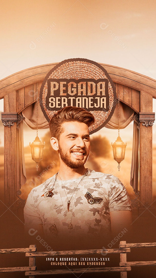 Flyer Story Pegada Sertaneja Gustavo Mioto Social Media PSD Editável