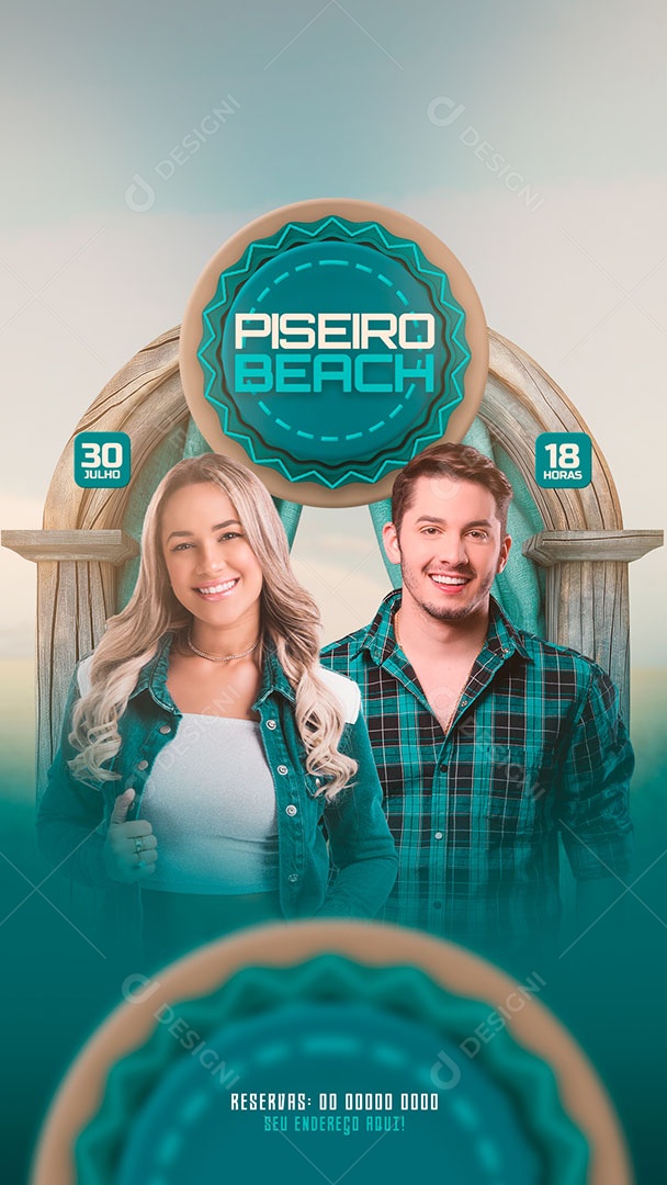 Flyer Story Piseiro Baech Artistas Social Media PSD Editável