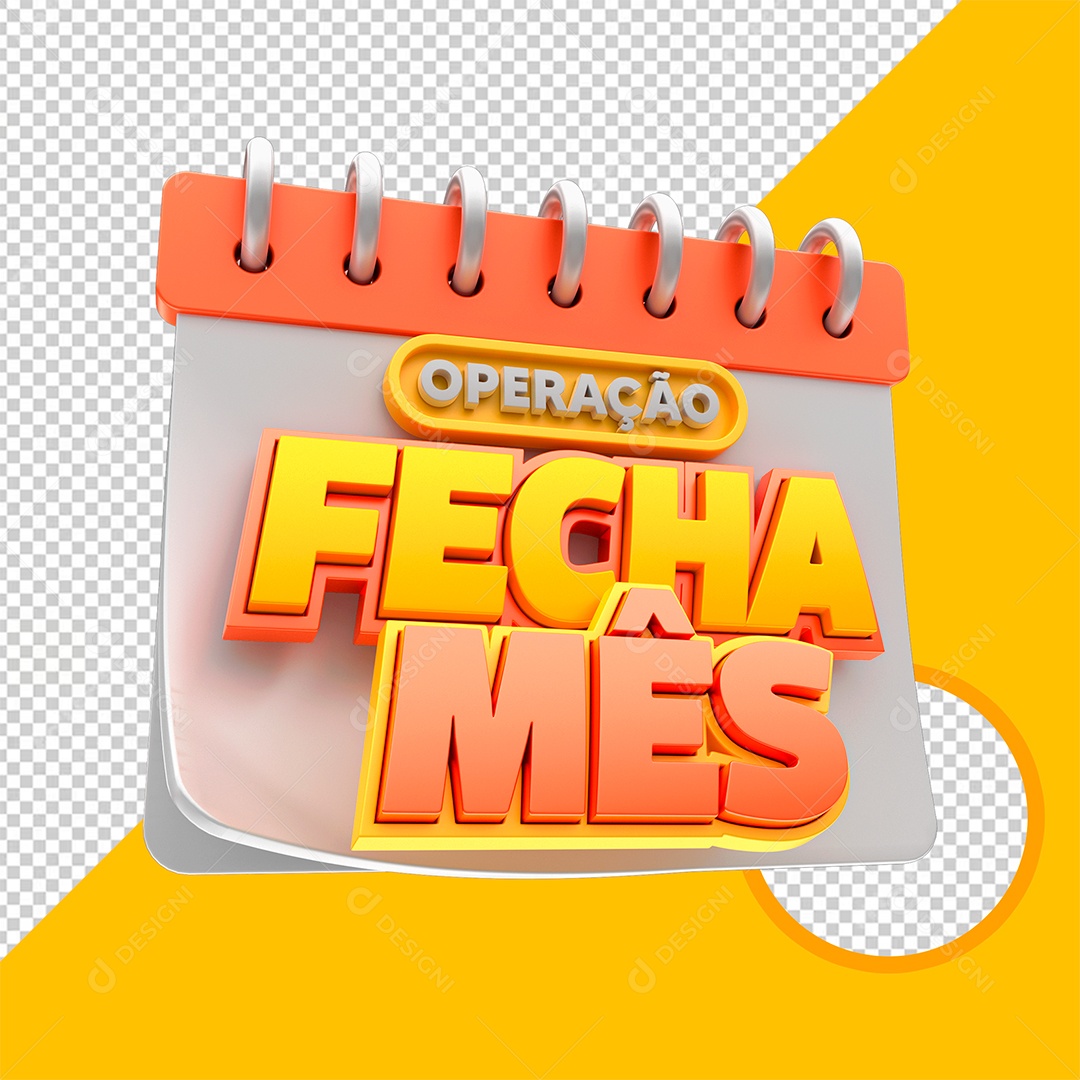 Selo 3D Fecha Mês Para Composição PSD
