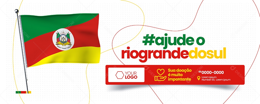 Social Media Ajude o Rio Grande do Sul PSD Editável