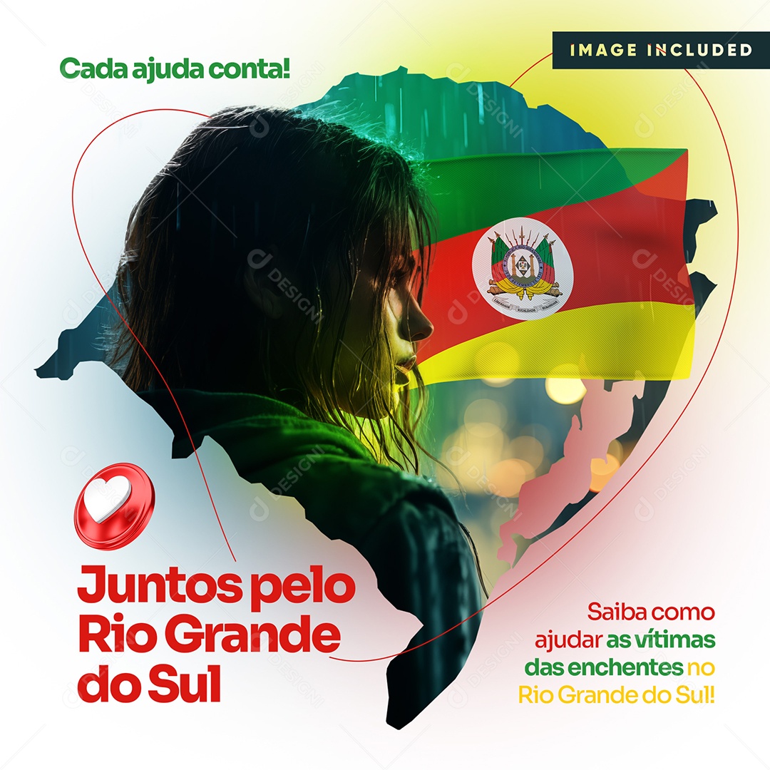 Social Media Ajude o Rio Grande do Sul PSD Editável
