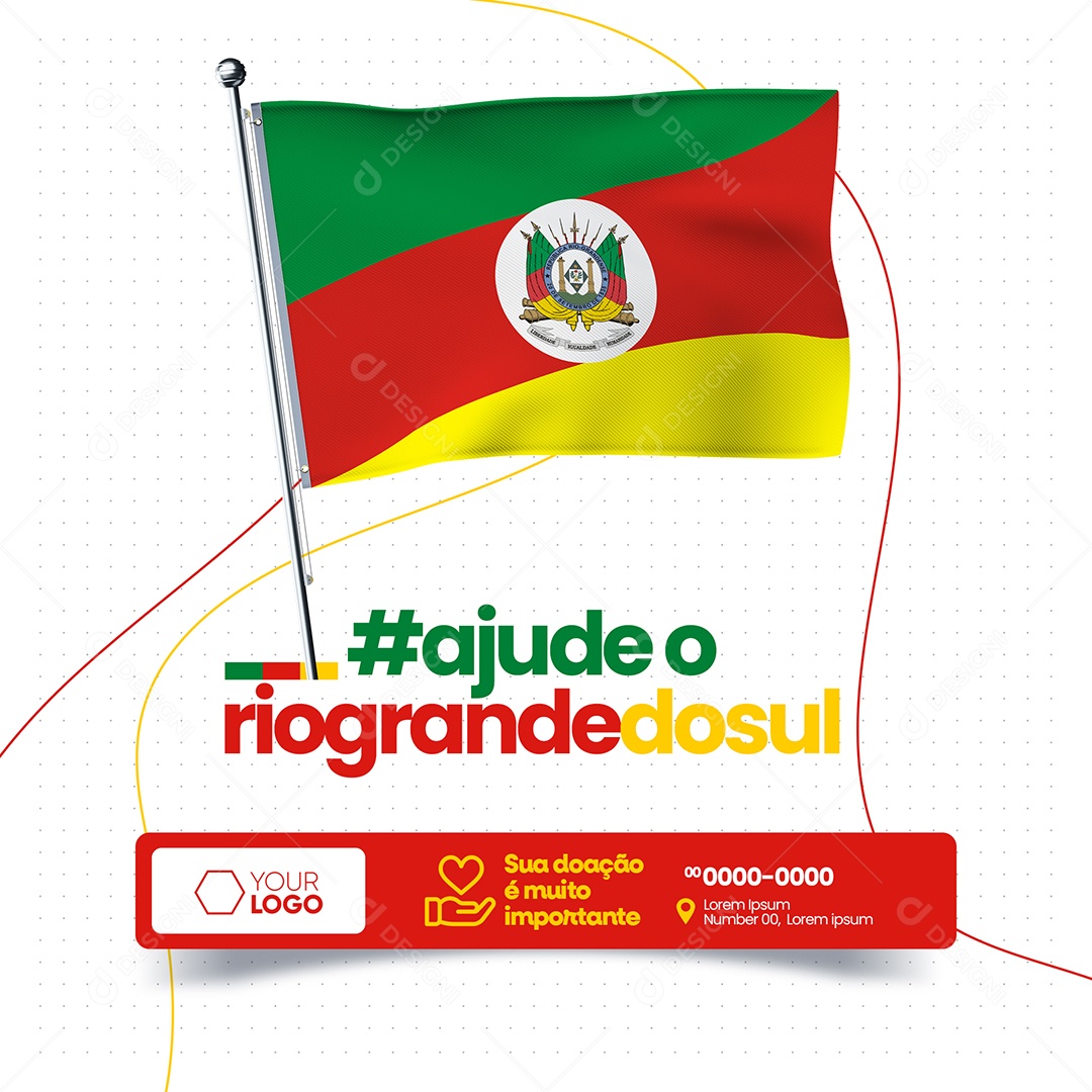 Social Media Ajude o Rio Grande do Sul PSD Editável