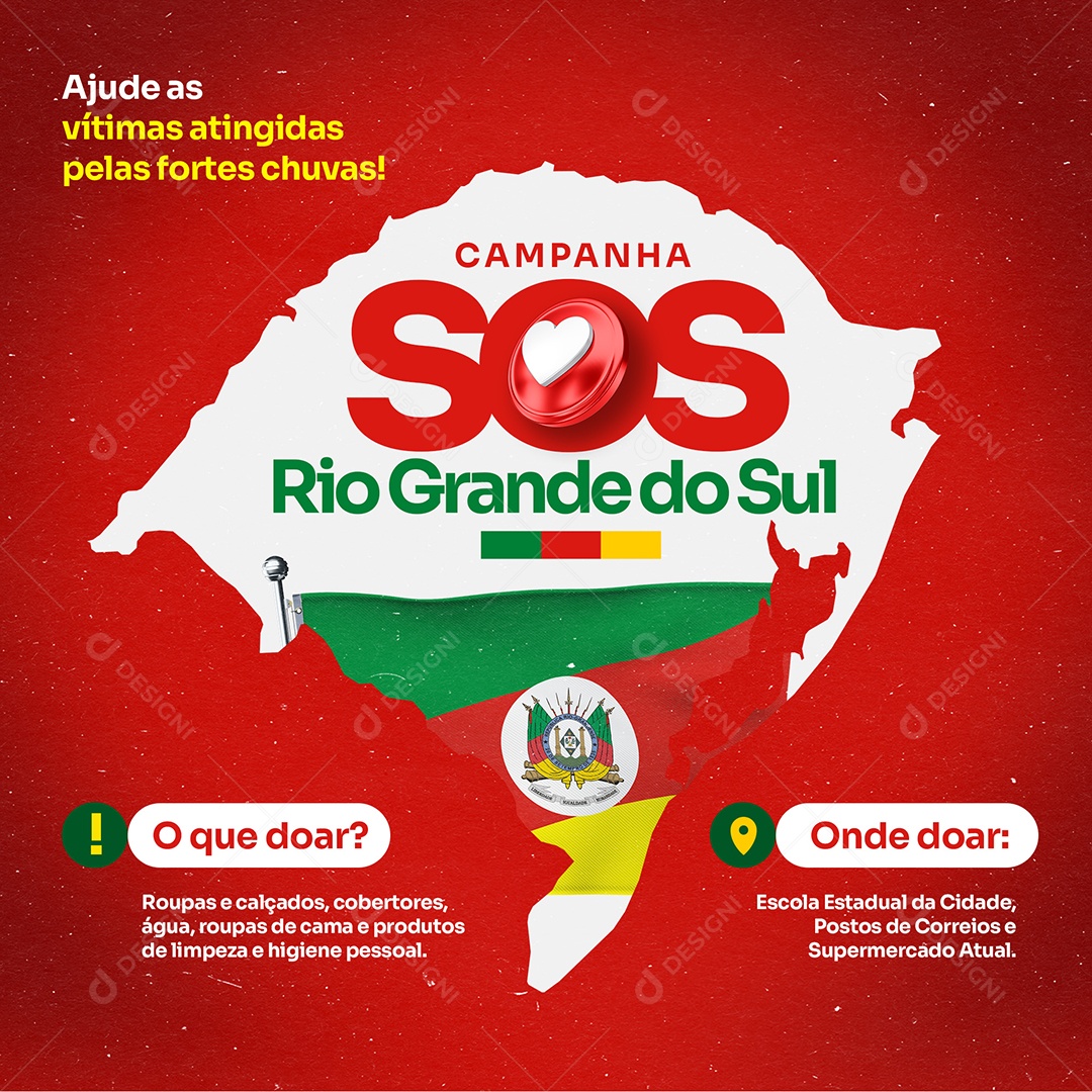 Ajude o Rio Grande do Sul Social Media PSD Editável