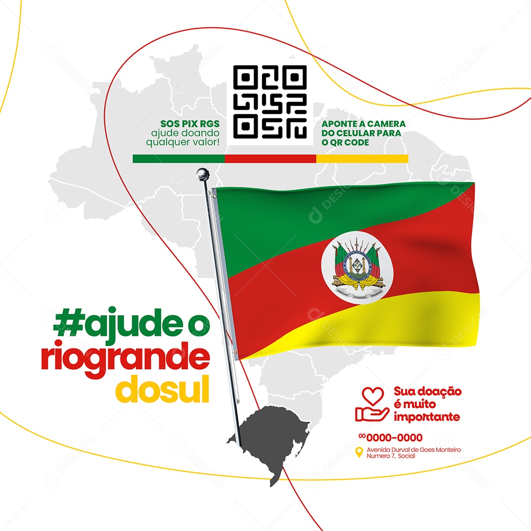 Social Media Ajude o Rio Grande do Sul PSD Editável
