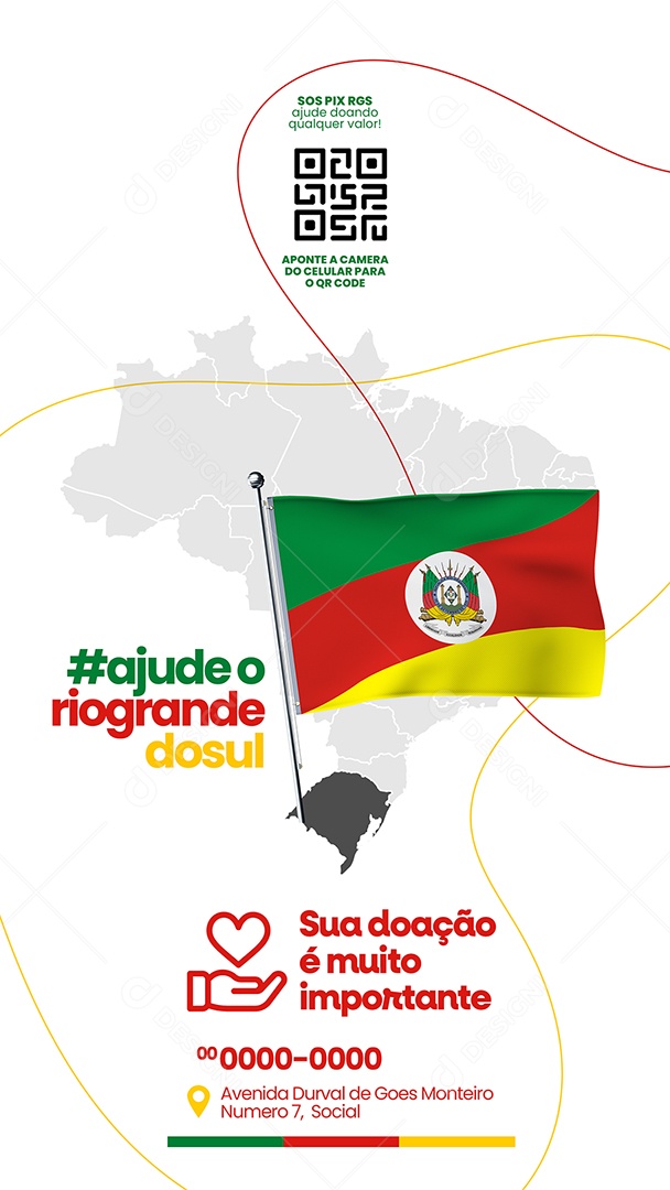 Social Media Story Ajude o Rio Grande do Sul PSD Editável