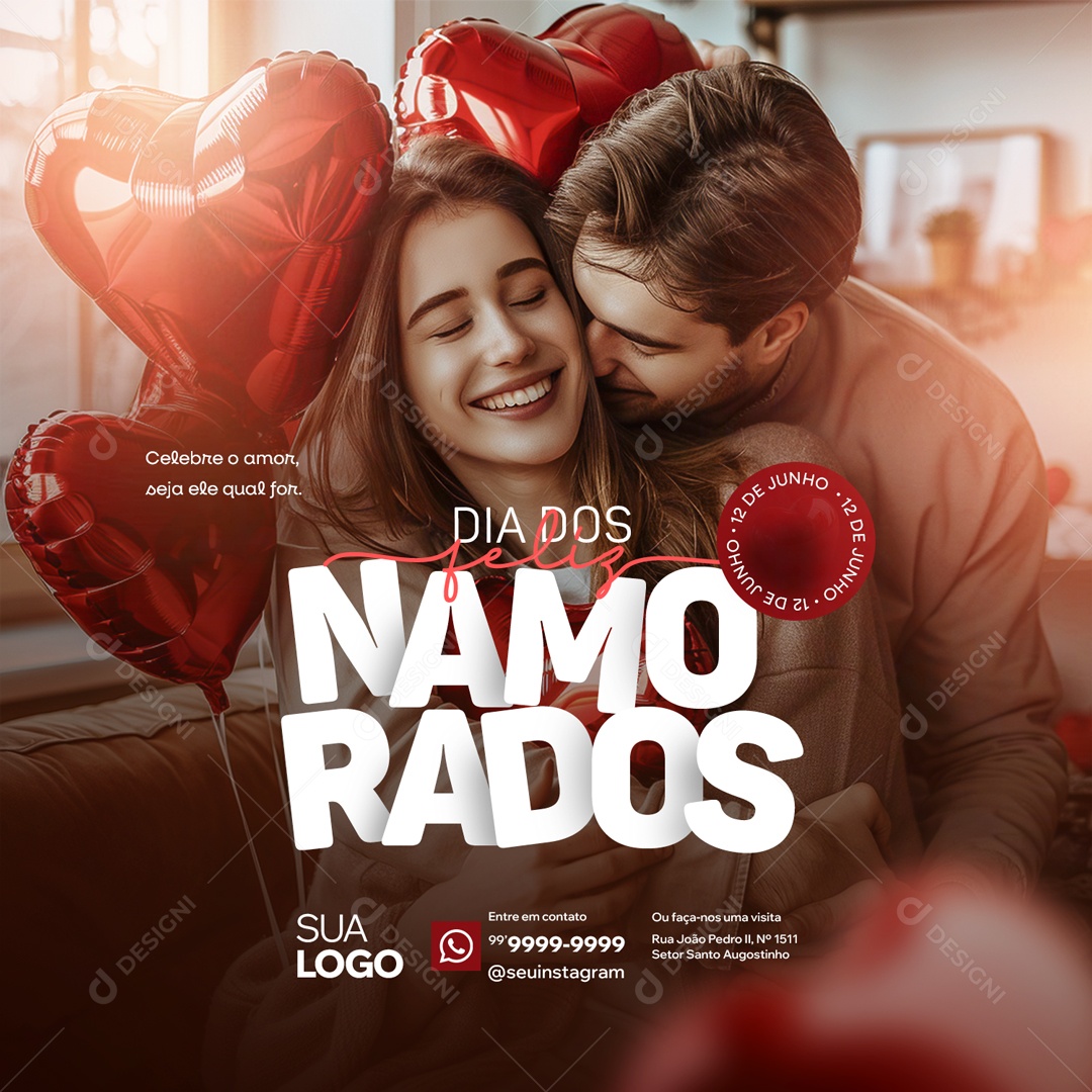 Dia dos Namorados 12 de Junho Social Media PSD Editável